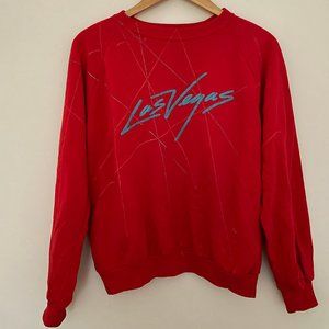 Red Vintage Las Vegas Sweatshirt